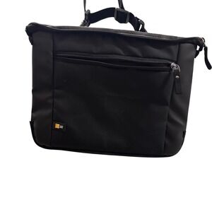 Case Logic Laptop Messenger Bag Adjustable Strap‎ Black Commuter 13 in L 8 in H
